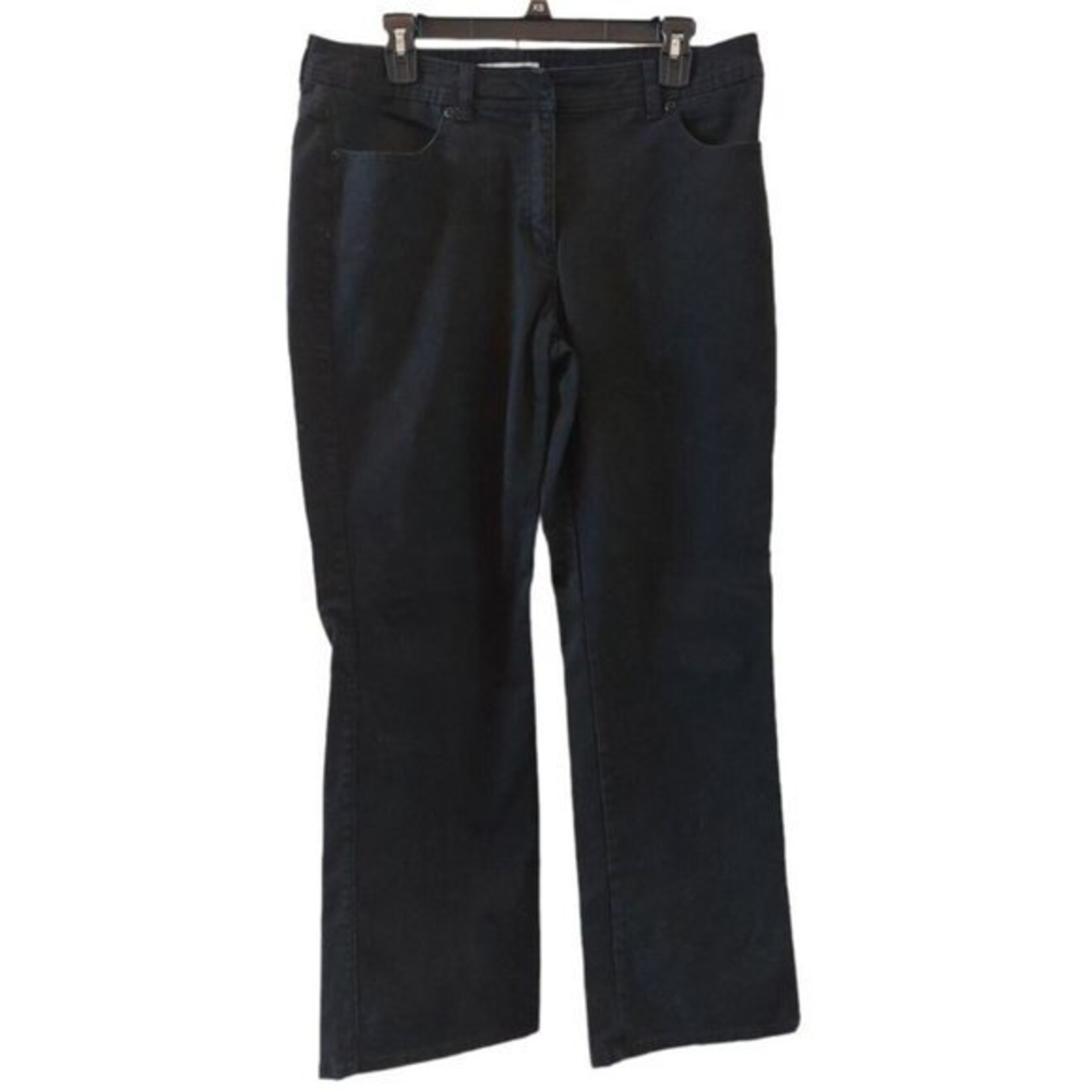 CHICO'S PLATINUM WOMENS JEANS SZ 2 REG PAVEE MR BLACK STRETCH COTTN‎ DENIM VTG